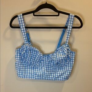 Colsie Blue and White Gingham Brallete Adjustable straps Size XL
